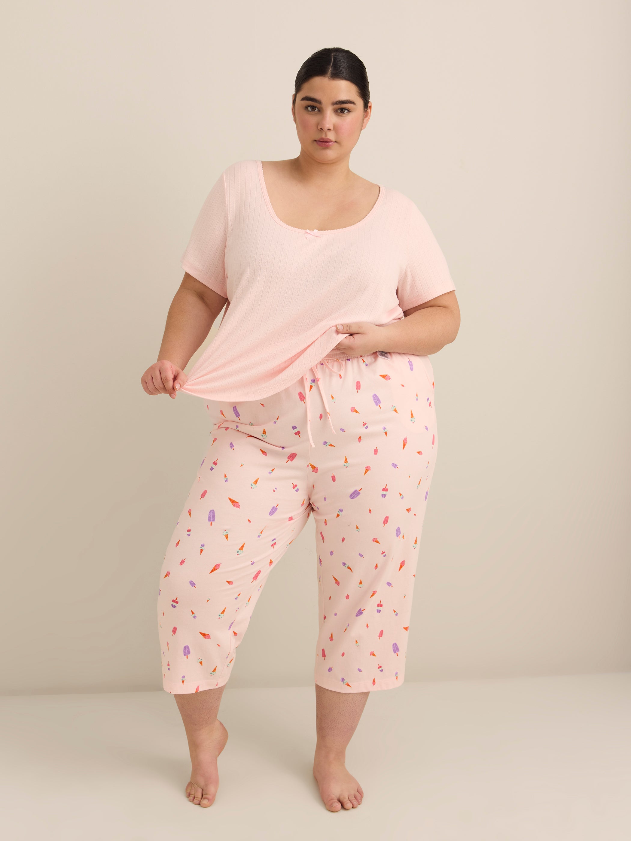 Printed Straight-Leg Pyjama Capri Pant - ti Voglio