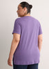 Boyfriend-Fit V-Neck Tee with Slits