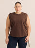 Sleeveless Eyelet Knit Top with Shirred Sides