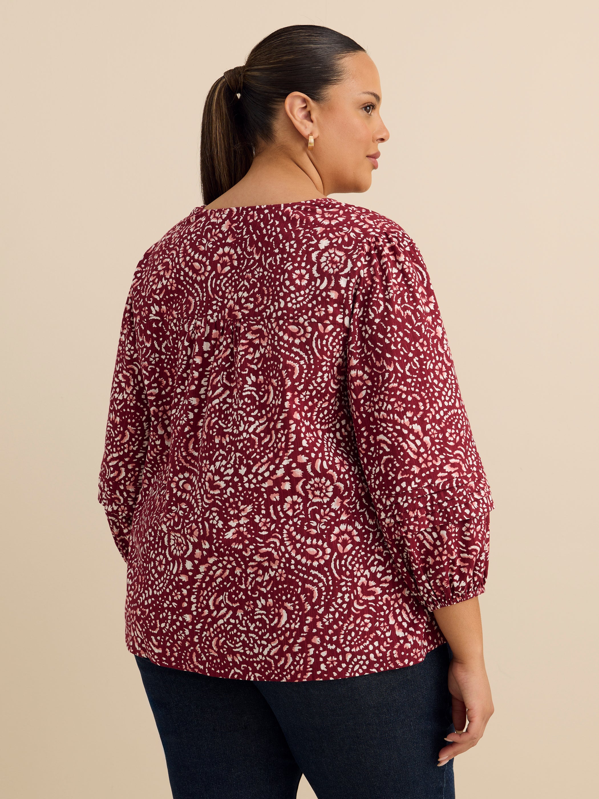 Cotton Blouse with Balloon Sleeves