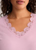 Lace V-Neck Rib Knit Tee