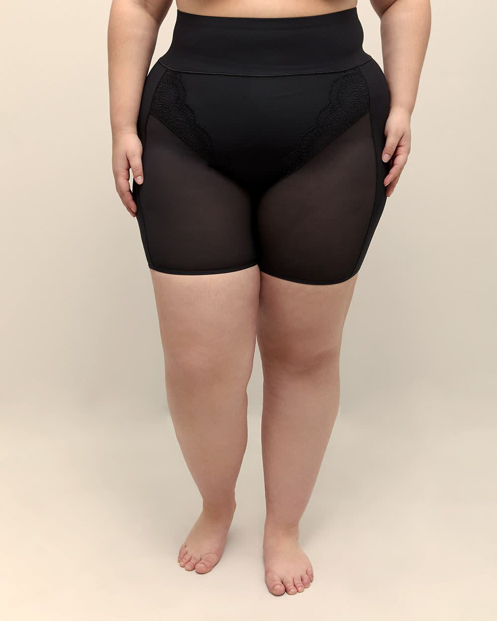 Long-Leg Shaping Brief with Mesh and Lace - ti Voglio