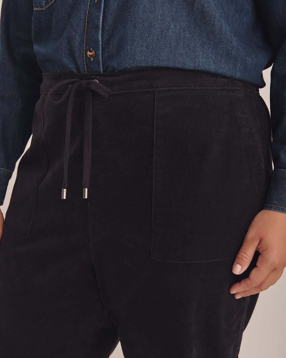 Pantalon de jogging en velours côtelé à  jambe fuselée