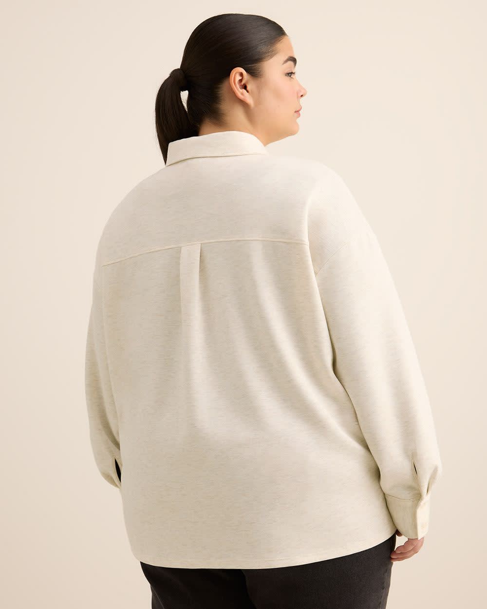 Buttoned-Down Stretch Knit Shirt