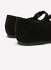 Extra Wide Width, Faux Suede Ballerina Flats with Strap