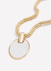 Short Golden Rope Necklace with White Pendant