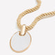 Short Golden Rope Necklace with White Pendant