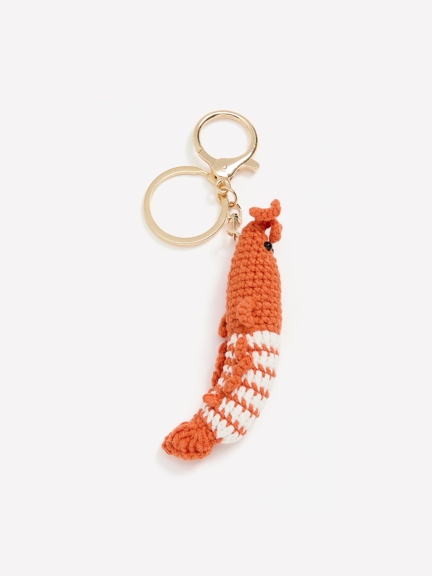 Macrame Shrimp Keychain and Charm
