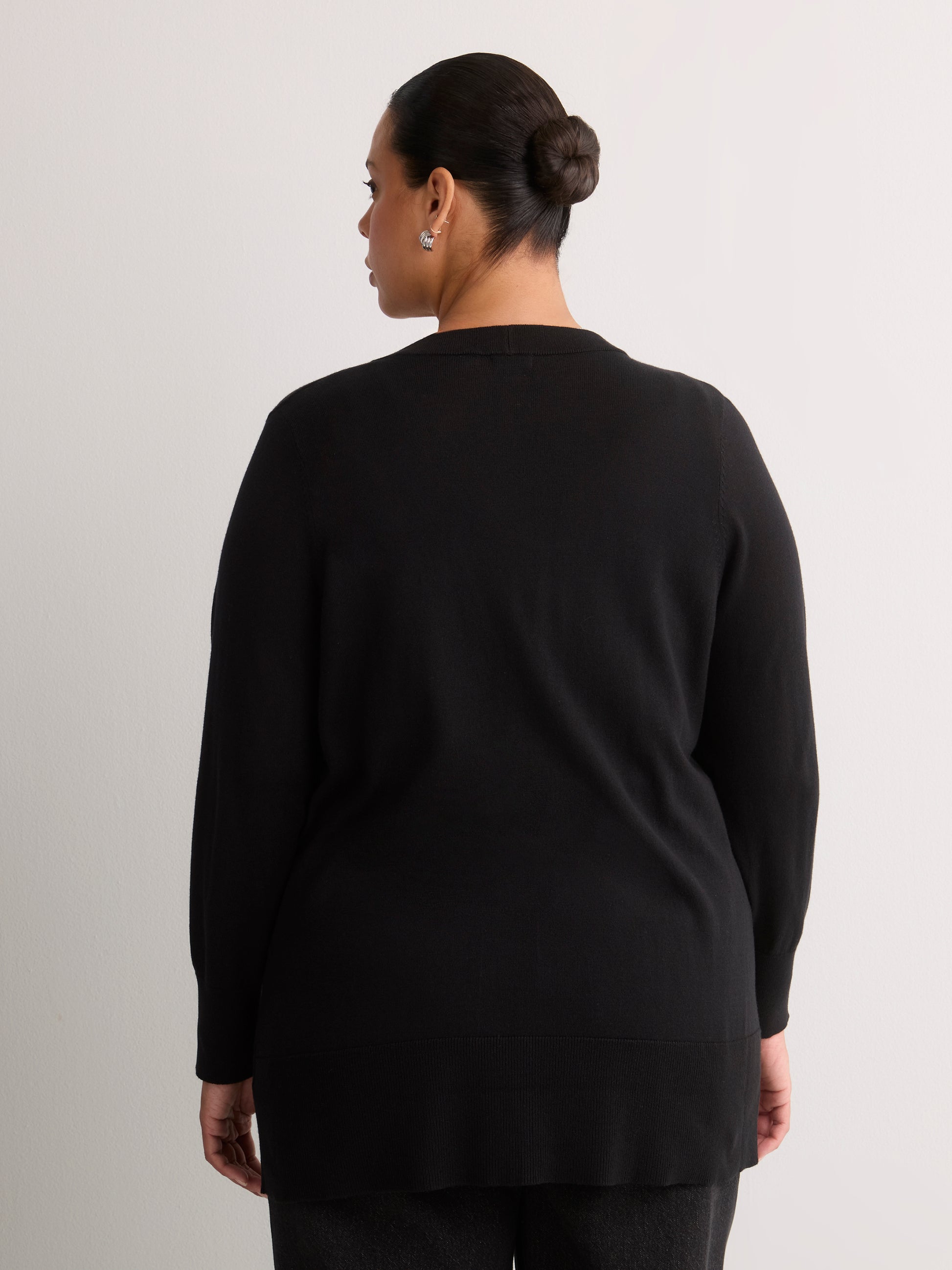 Responsible, Cotton-Blend Tunic Cardigan