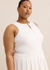 White Pleated Tennis Dress with Open Back - Active Zone