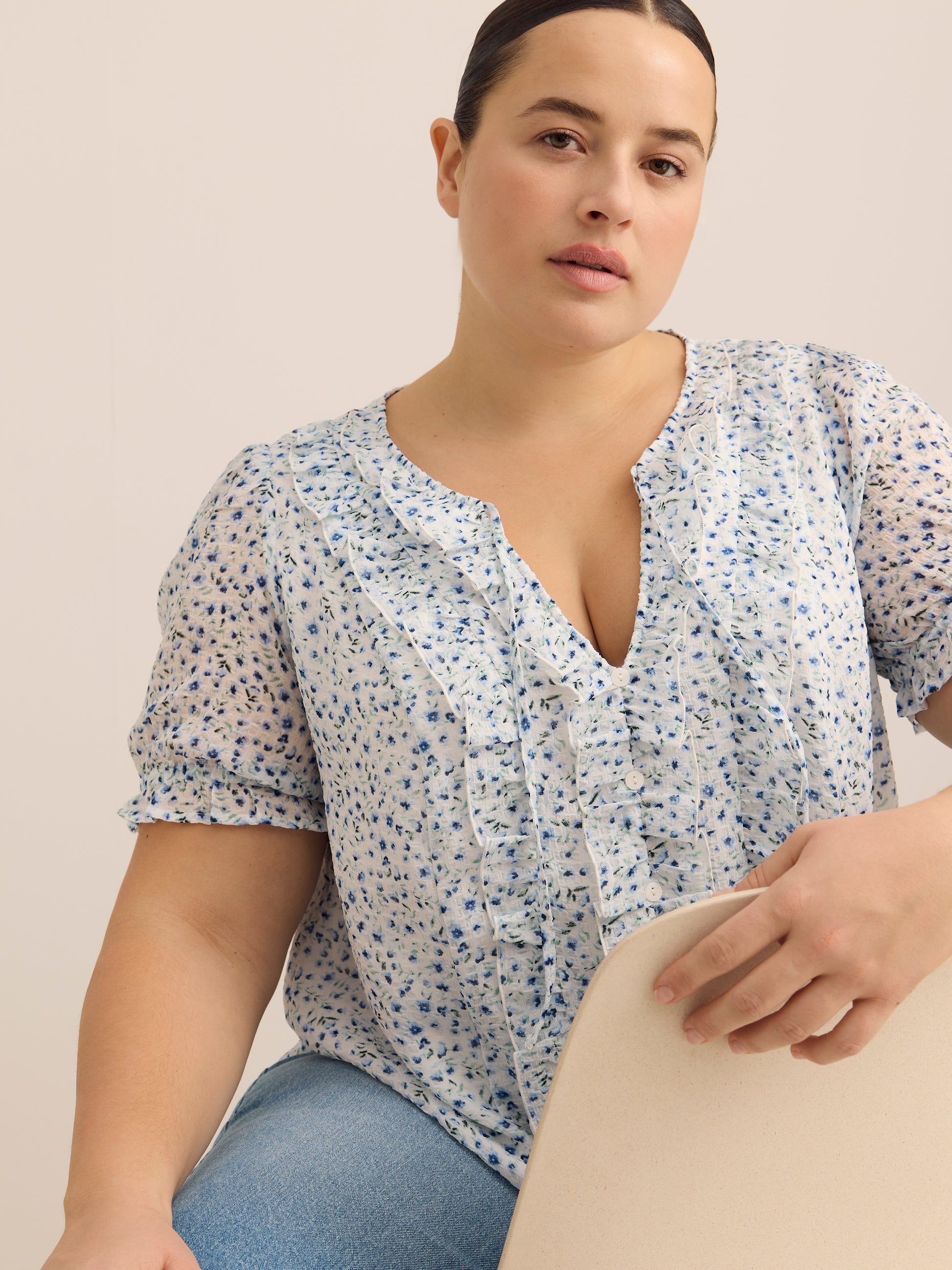 Chiffon Ruffled A-Line Blouse