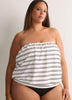 White Striped Blouson Tankini Top