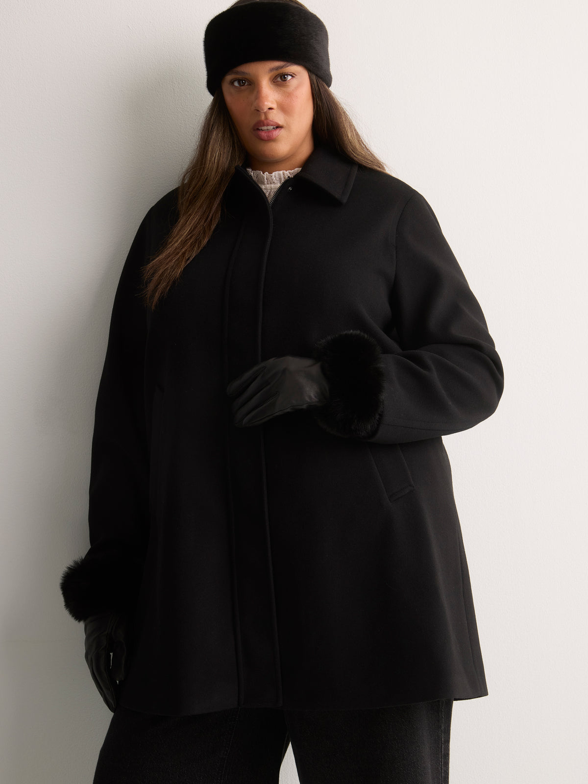 Soft Black Swing Coat