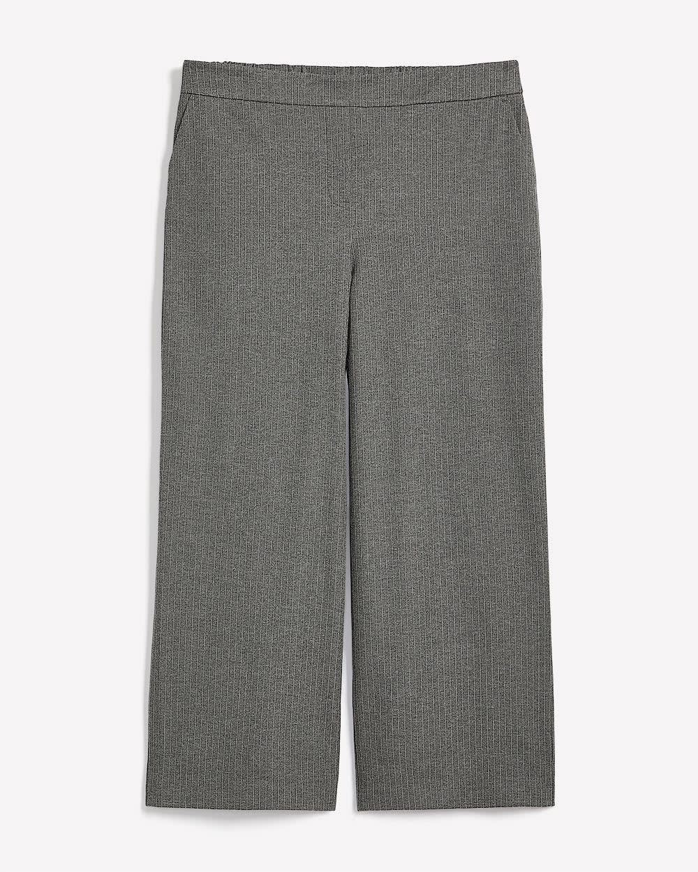 Striped Ponte de Roma Wide-Leg Pant