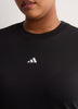 Black Short-Sleeve Crewneck Tee with Small Logo - adidas