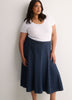 Dark Denim Fit and Flare Midi Skirt - d/C JEANS