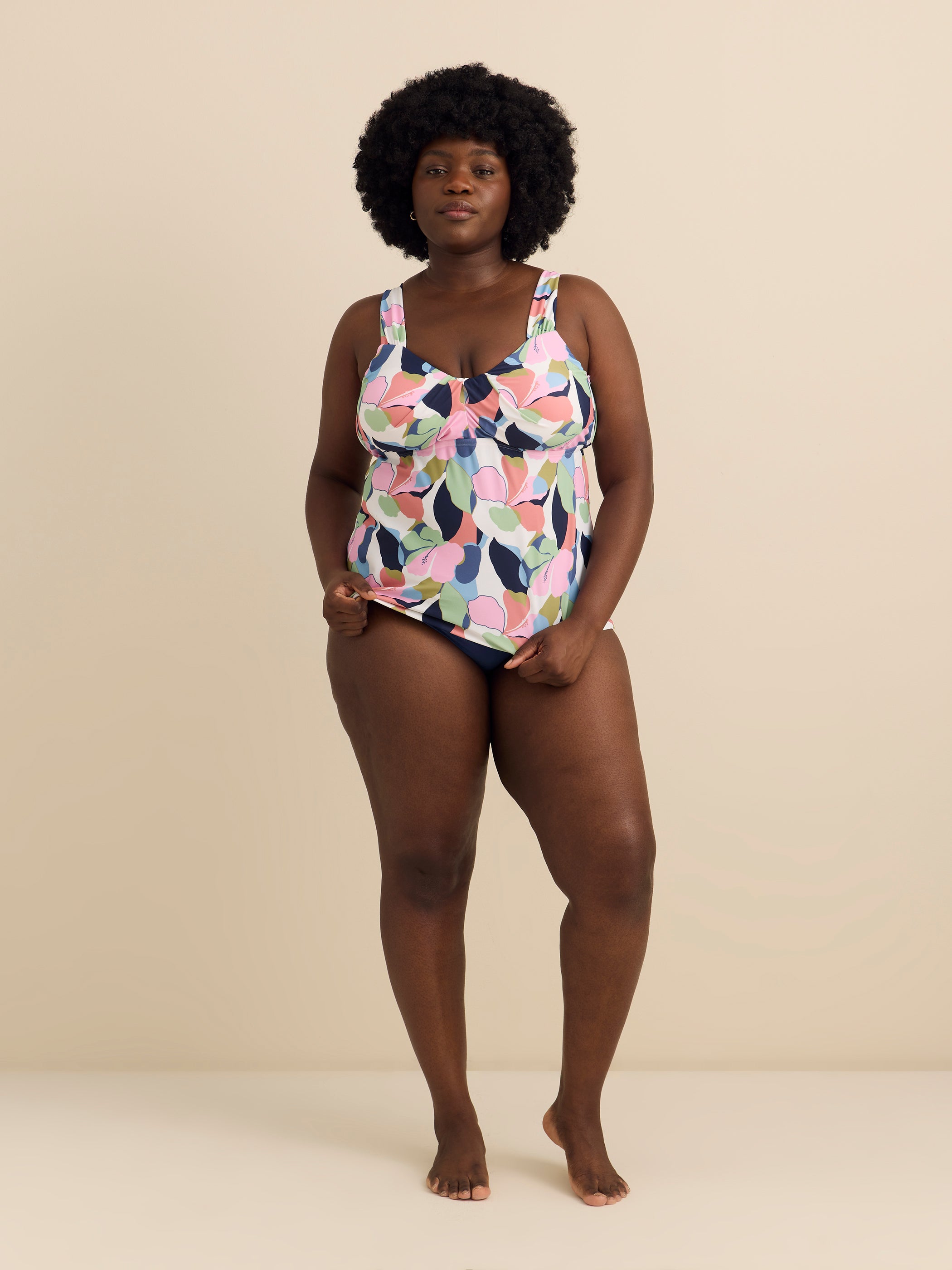 Floral Rimini Tankini Top - Raisins Curve