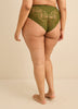 Green Lace Cheeky Brief with Microfibre at Front - Déesse Collection