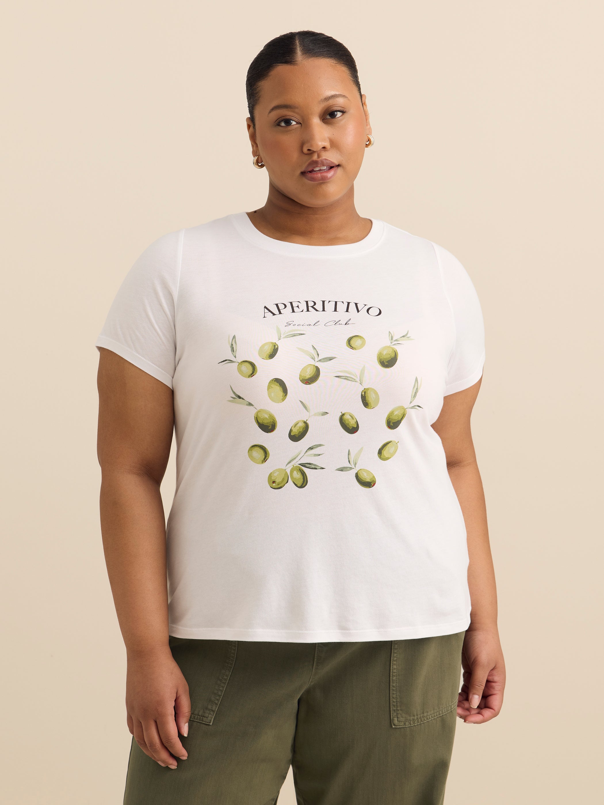 Crewneck Short-Sleeve Knit Top