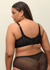 Black Underwire Balconnette Bra with Lace, Mesh and Satin - Déesse Collection