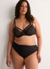 Black Lace and Mesh Thong - Déesse