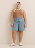 Fitted Halter-Neck Rib Knit Tank Top with Contrast Binding