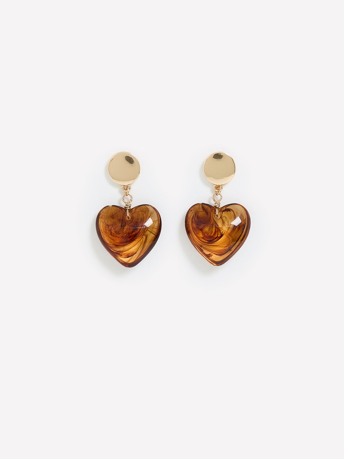 Heart-Shaped Tortoise Earrings