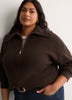 Straight Zippered Sweater Cardigan