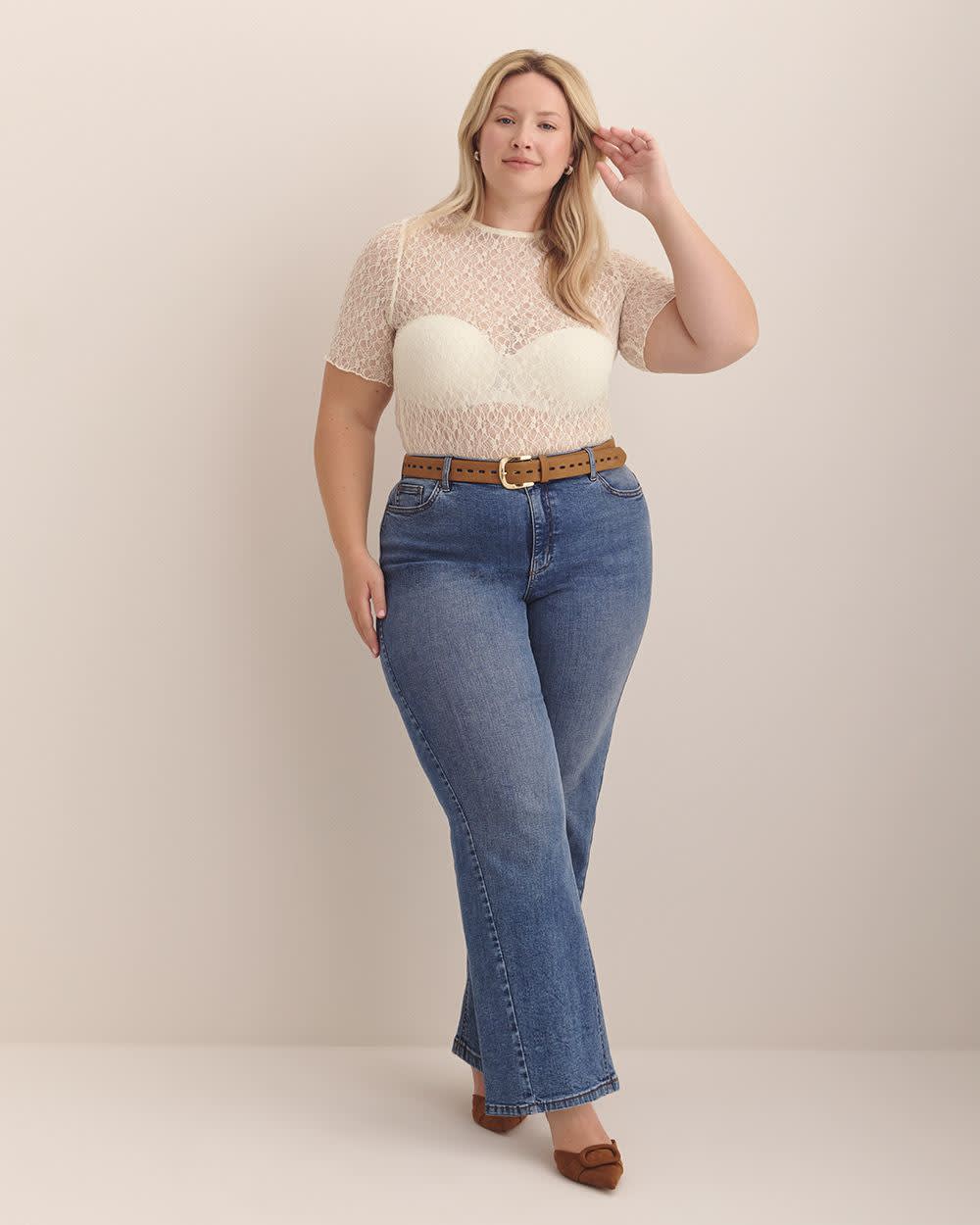 Lace Top with Lettuce Hem - Addition Elle