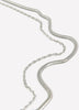 Silvery Chain Anklets, Set of 2