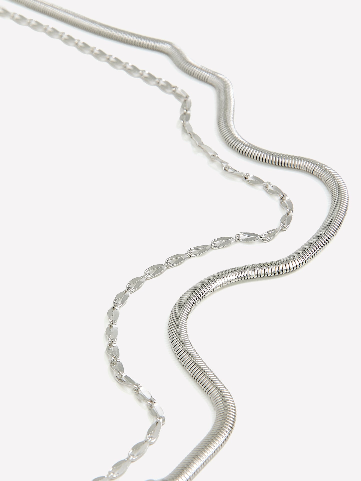 Silvery Chain Anklets, Set of 2