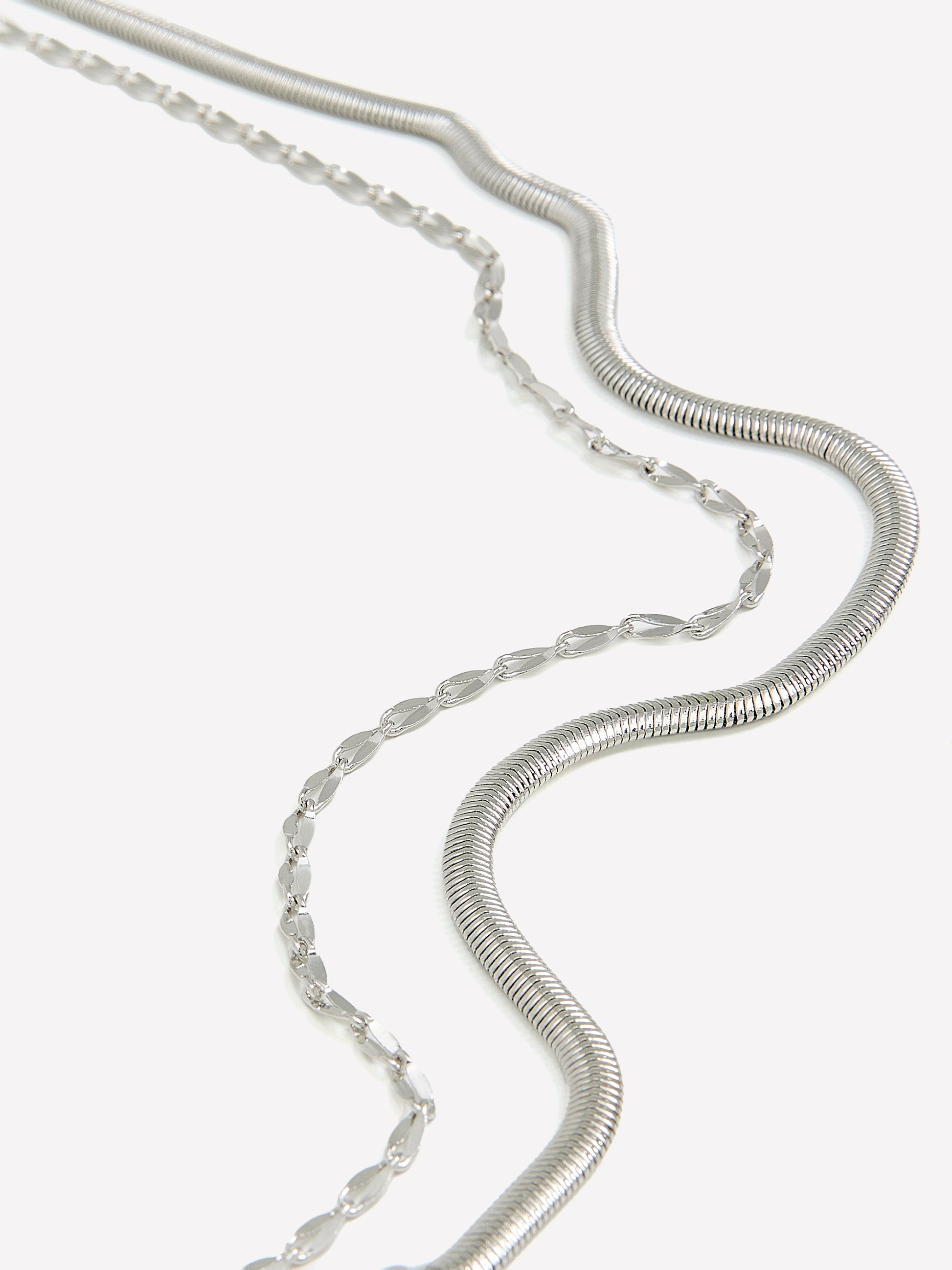 Silvery Chain Anklets, Set of 2