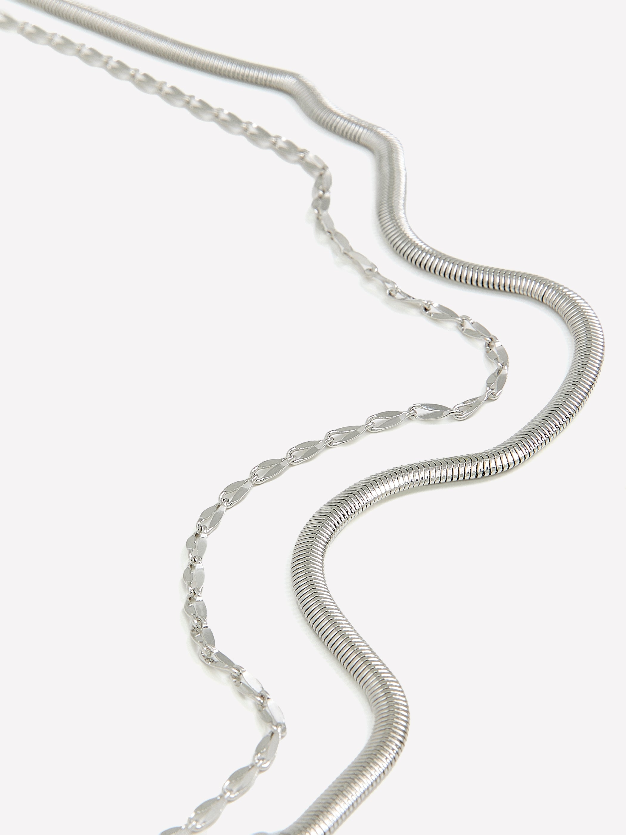 Silvery Chain Anklets, Set of 2
