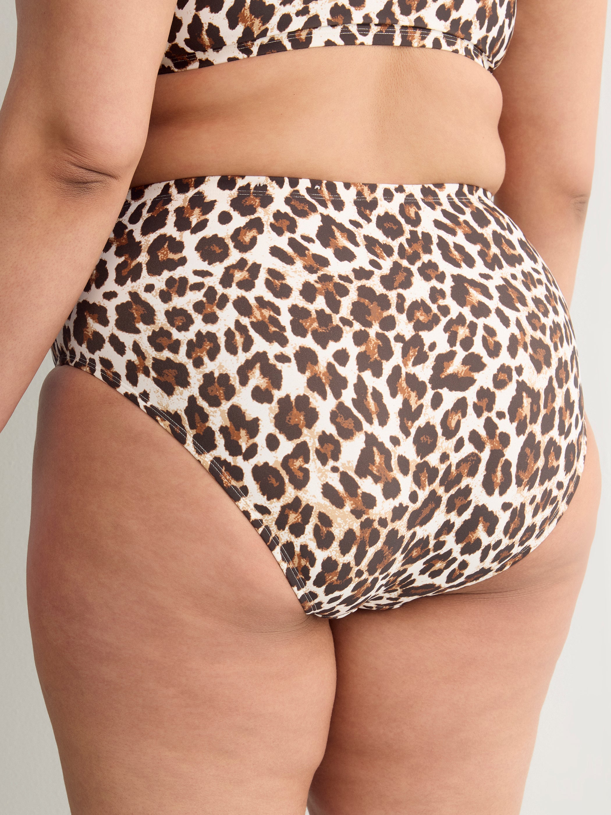 Culotte de maillot taille haute léopard