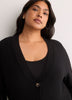 Straight-Fit V-Neck Tunic Cardigan