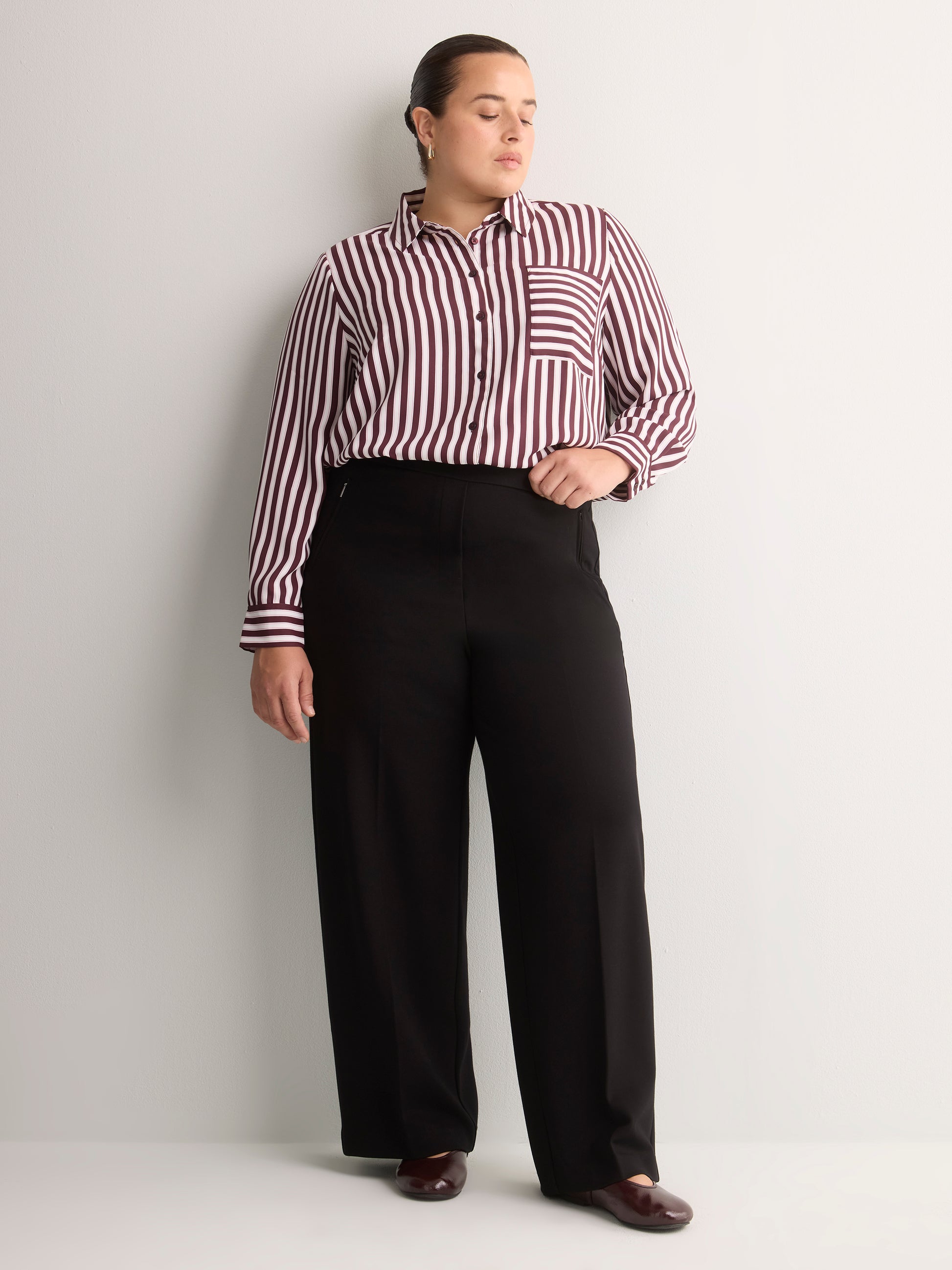Black Ponte de Roma Wide-Leg Pant, Essential Pant