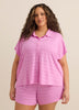 Chemisier de plage violet à broderie anglaise