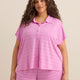 Chemisier de plage violet à broderie anglaise