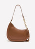 Cognac Uneven Equistrian Pebble Shoulder Bag