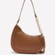 Cognac Uneven Equistrian Pebble Shoulder Bag