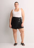 Linen-Blend Buttoned Skort