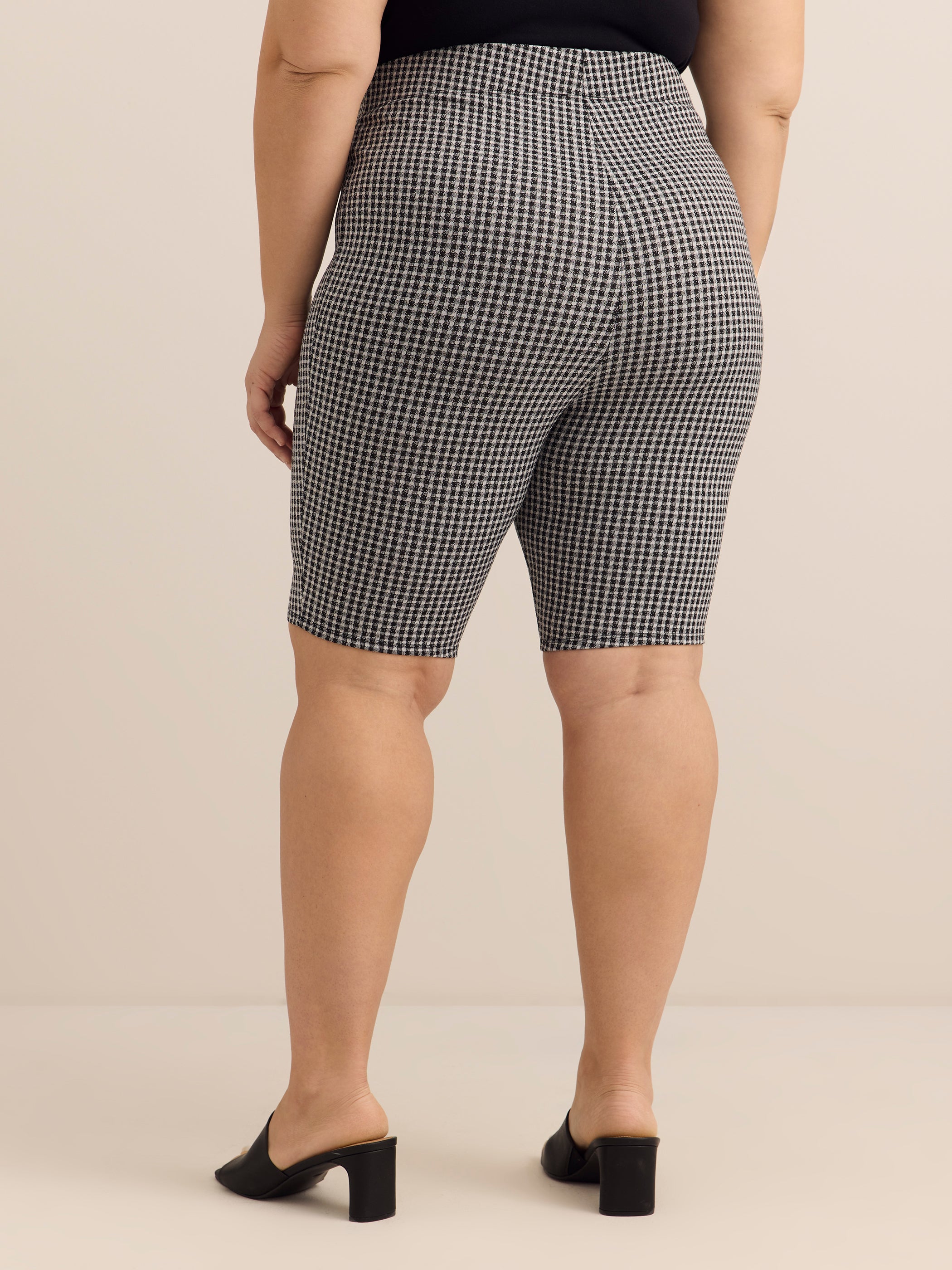 Gingham-Textured Bike Short