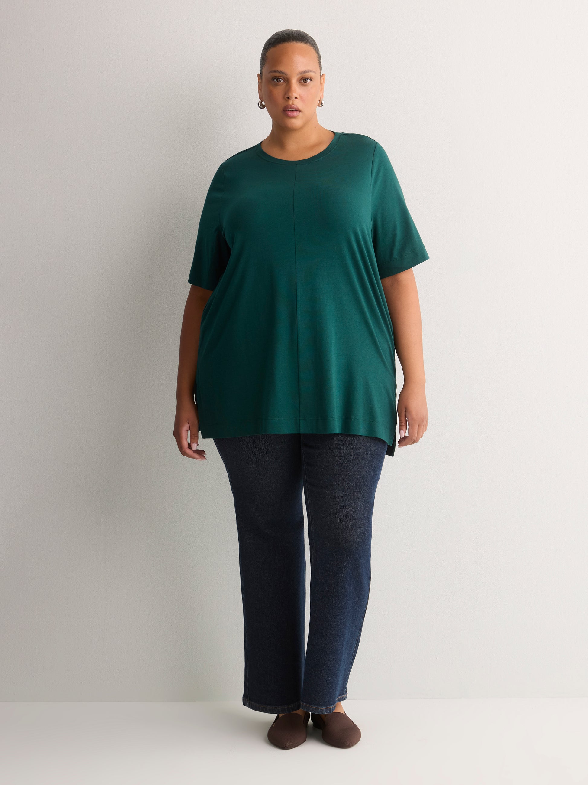 Responsible, Straight Cotton Knit Crew Neck Tunic