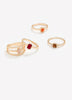 Assorted Rings with Mini Stones, Set of 3