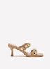 Extra Wide Width, Faux-Leather Two Studded Band Heel Sandal