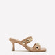 Extra Wide Width, Faux-Leather Two Studded Band Heel Sandal