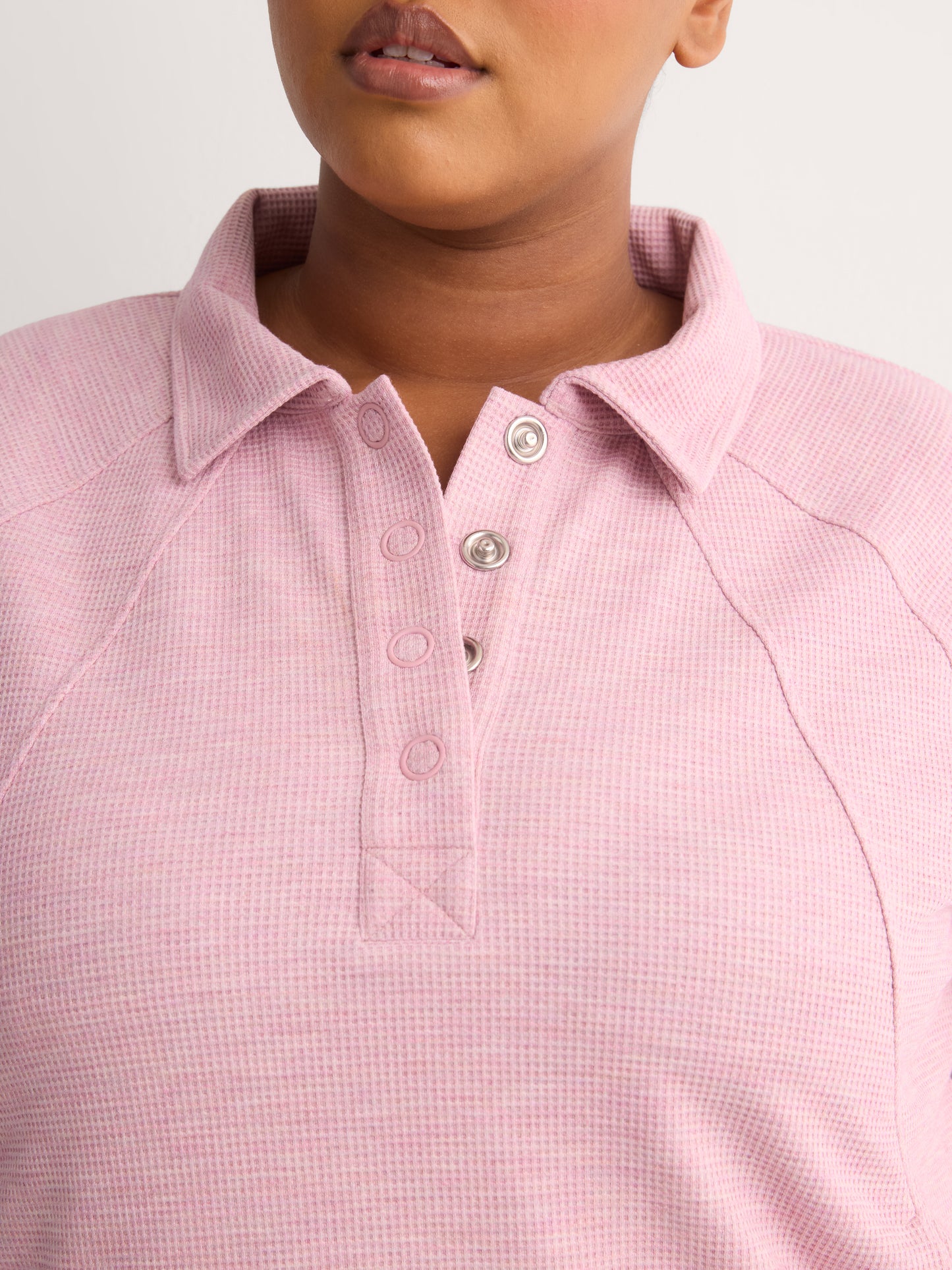Fashion Flowy Waffle Knit Pullover with Collar - Active Zone
