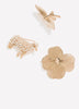 Assorted Golden Brooches with Pearls, Set of 3