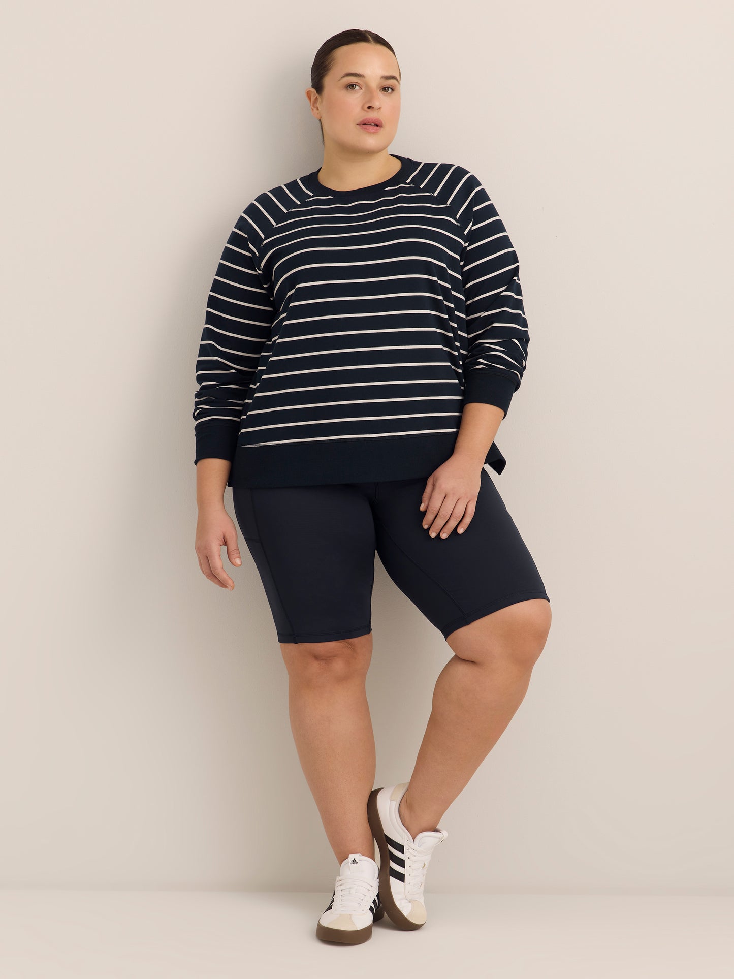 Blue Striped Crew-Neck Sweatshirt - Active Zone