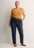 Ribbed Knit Fitted Short-Sleeve T-Shirt